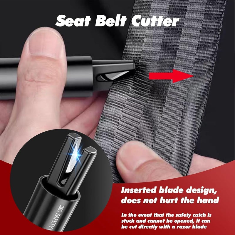 Vunpok 2PCS Safe Hammer Glass Breaker,Glass Breaking Tool for car Windows,Seatbelt Cutter Car Hammer Window Breaker Seatbelt Cutter for Emergency Escape (Red & Black) - Image 4